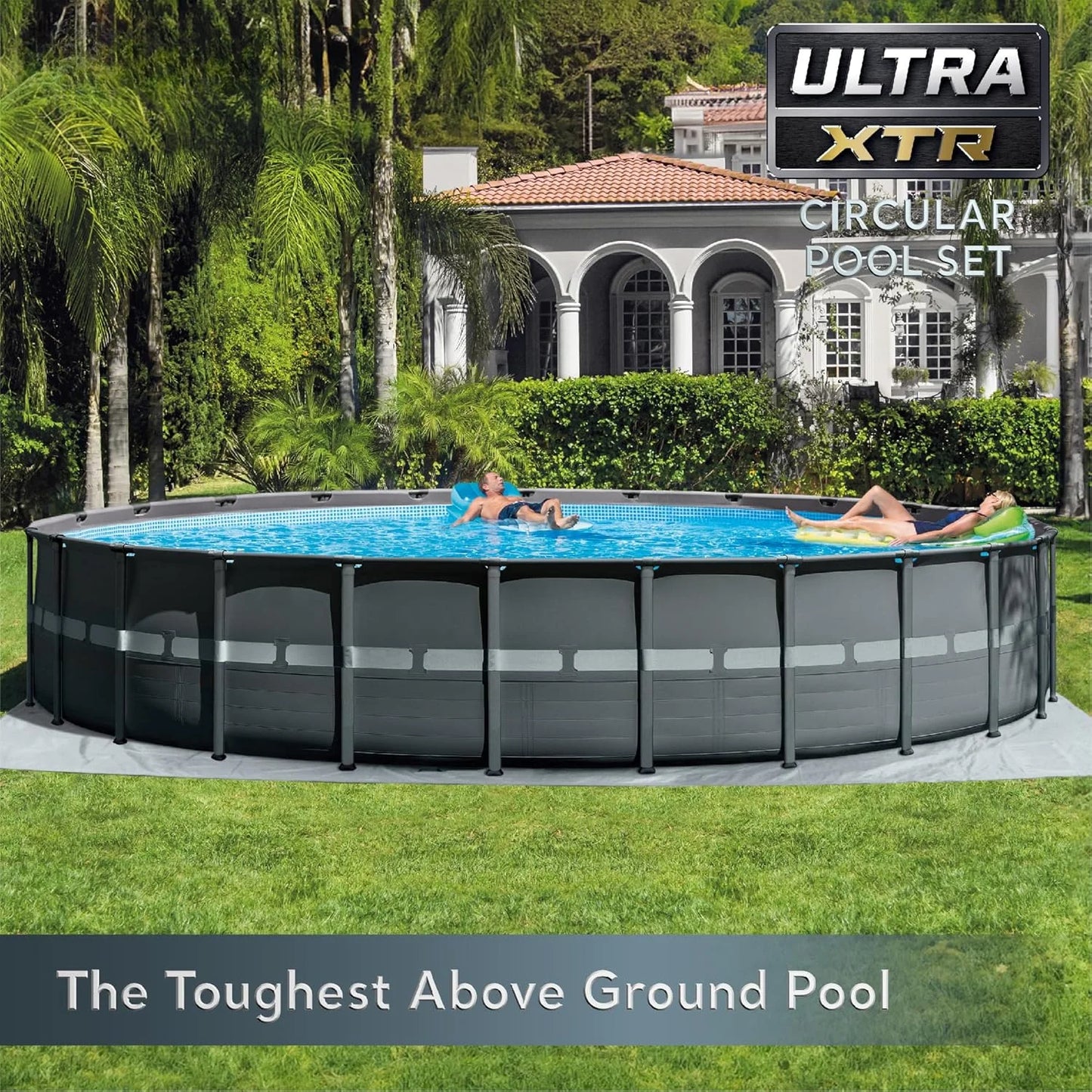 Ultra XTR Deluxe Above Ground Swimming Pool Set, Includes Cartridge Sand Filter Pump, SuperTough Puncture Resistant